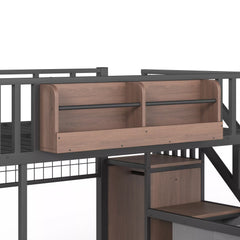 Loft Bed Built In Storage Shelf and Desk Detail