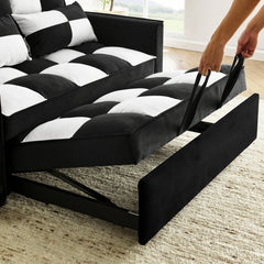 Bellemave® Modern Velvet Loveseat Sofa Couch Pull Out Bed