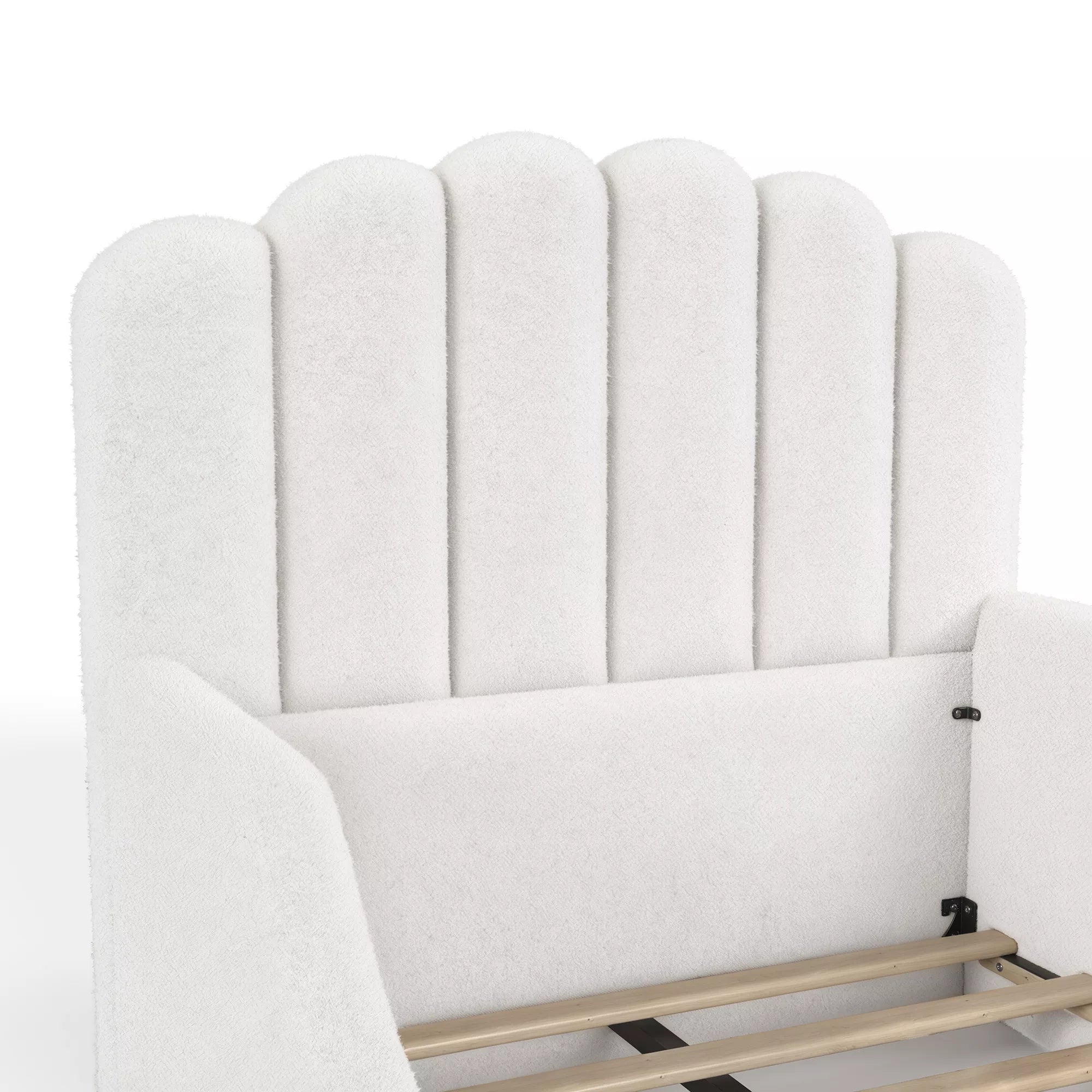 Shell Shaped Upholstered Headboard Detail