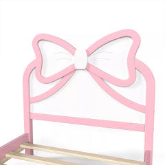 Bow Headboard Detail on Twin Size Platform Bed
