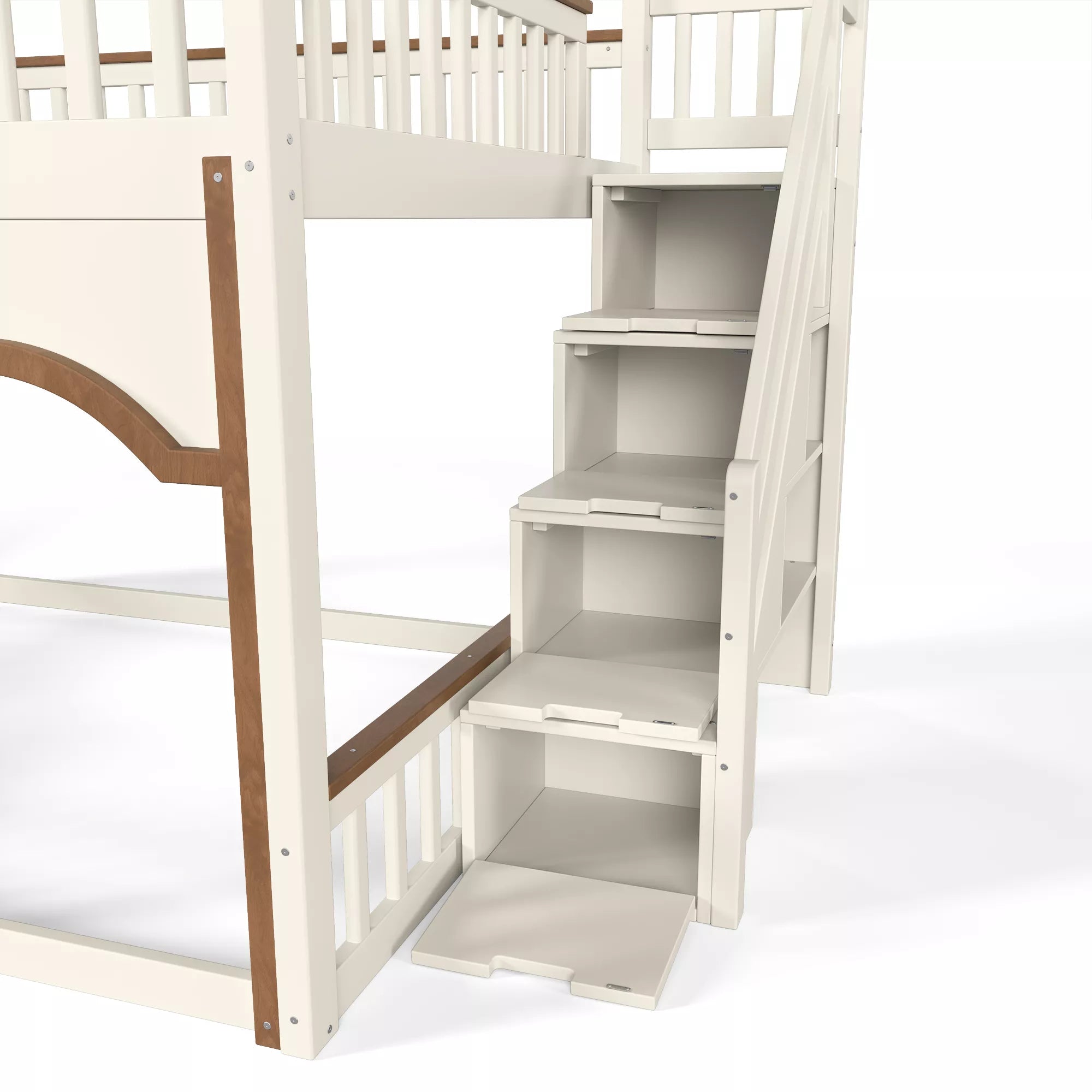 bunk bed storage stairs with built in compartments