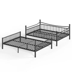 Bellemave® Metal Bunk Bed with Curved Guardrails, Space-Saving Bunk Bed Frame for Kids & Teens