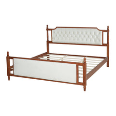 Bellemave® Upholstered Platform Bed with Button Tufted Headboard,Solid Wood Farmhouse Bed with Velvet Headboard and Footboard Bellemave®