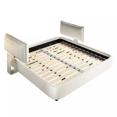 King Size Cloud Bed Frame with Metal and Wood Slat Support