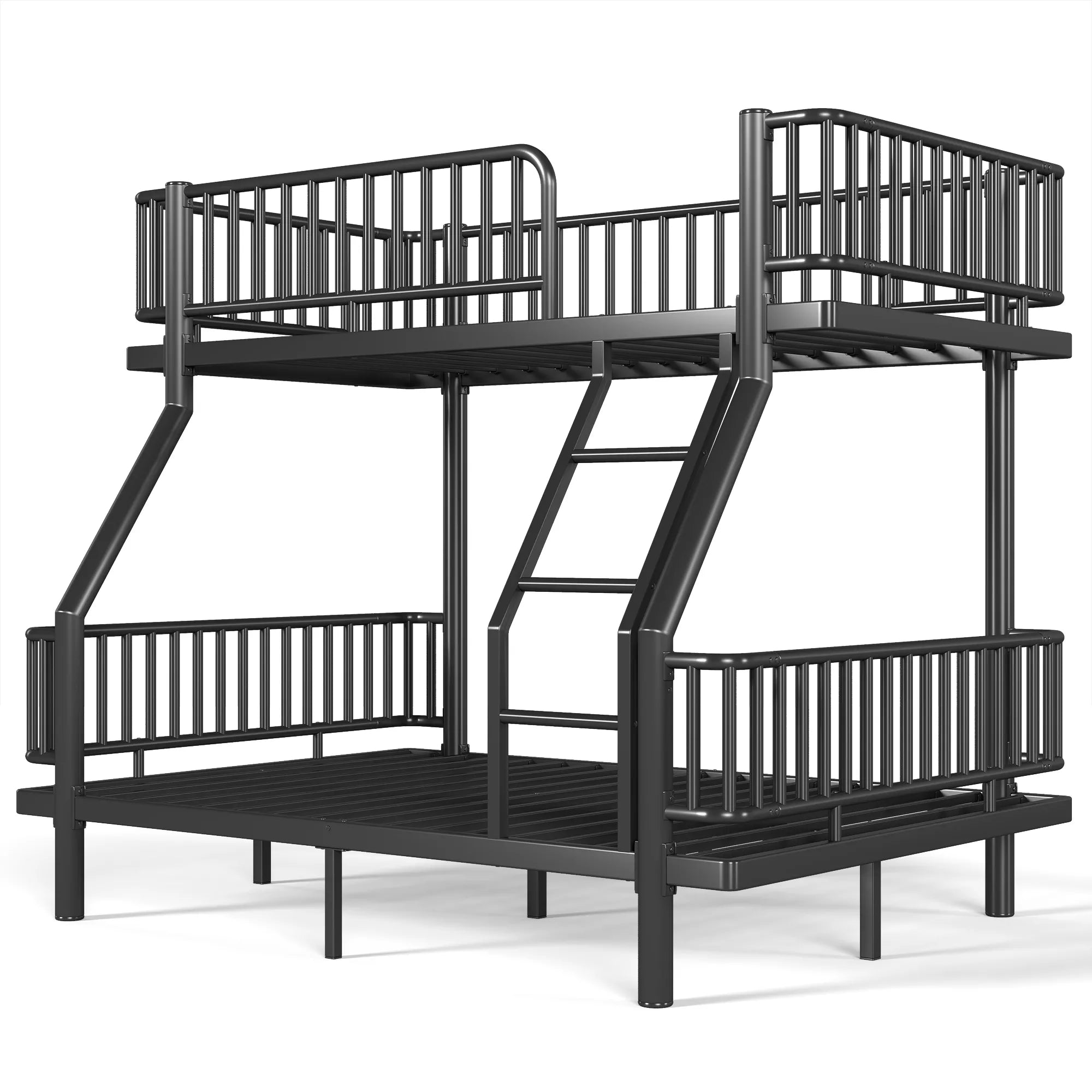 Twin Over Full Metal Bunk Bed Frame Side View