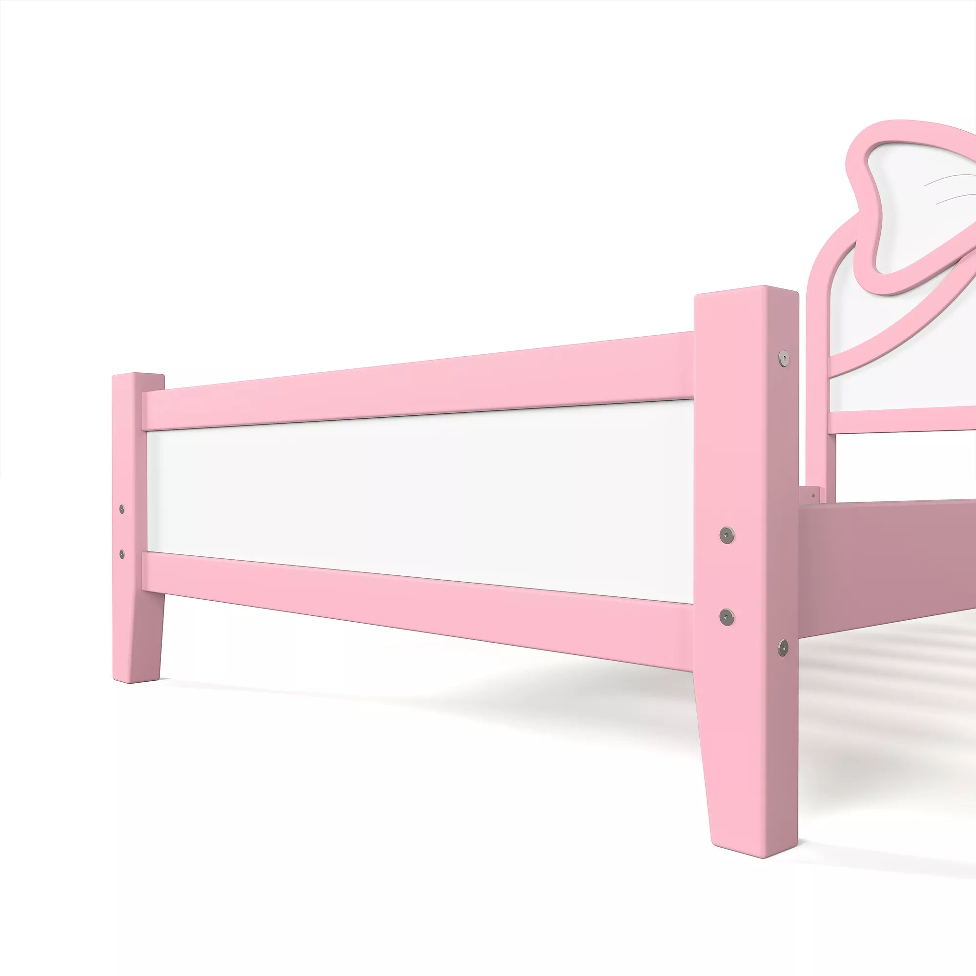 Side View of Solid Wood Bed Frame