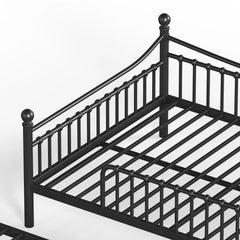 Bellemave® Metal Bunk Bed with Curved Guardrails, Space-Saving Bunk Bed Frame for Kids & Teens