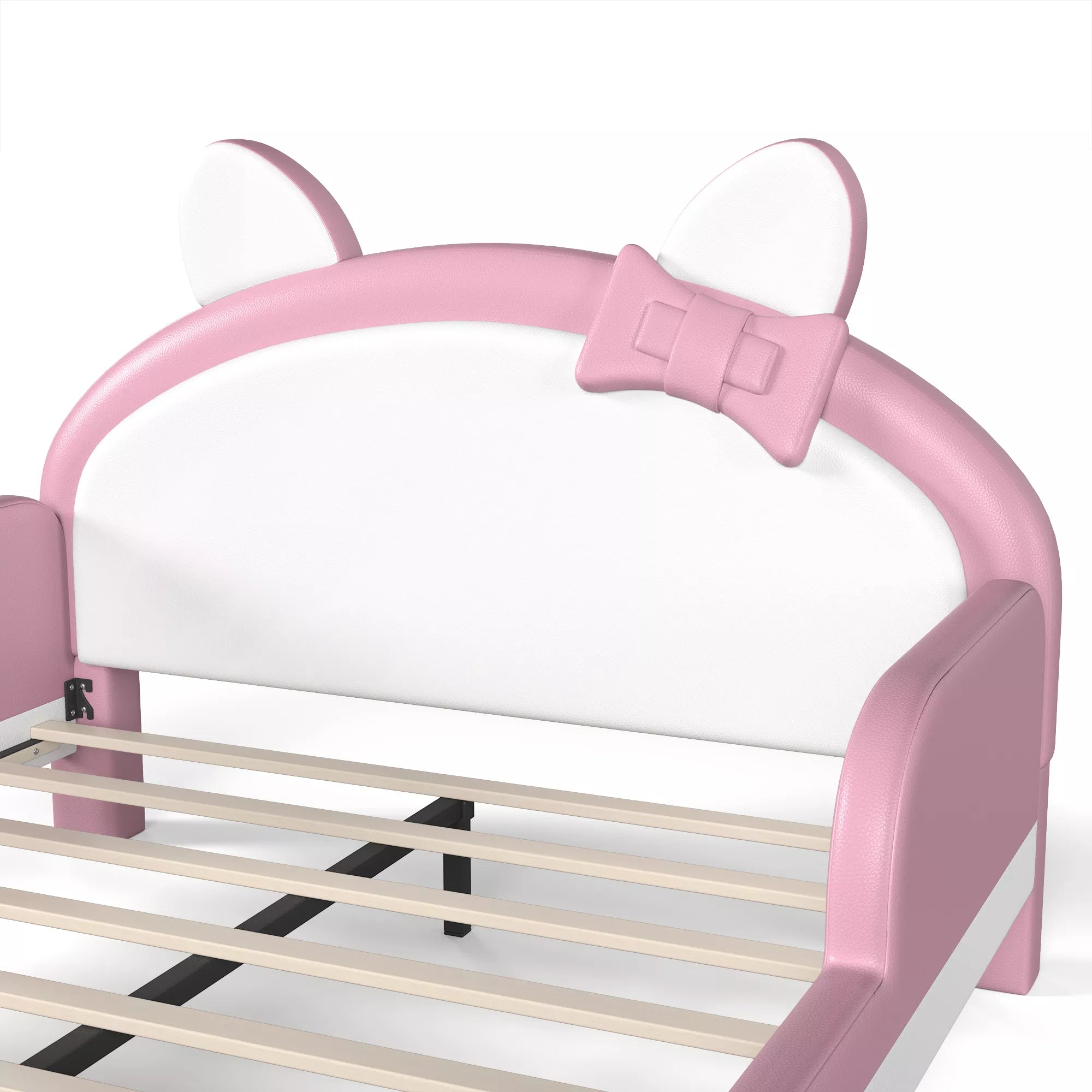 Cat Ear Headboard with Decorative Bow Detail
