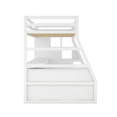 Bellemave® Loft Bed with 7 Drawers 2 Shelves and Desk