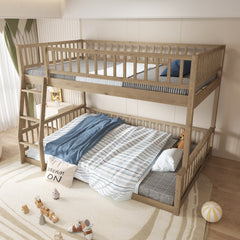 Bellemave® Full XL over Queen Bunk Bed with Ladder and Guardrails Bellemave®