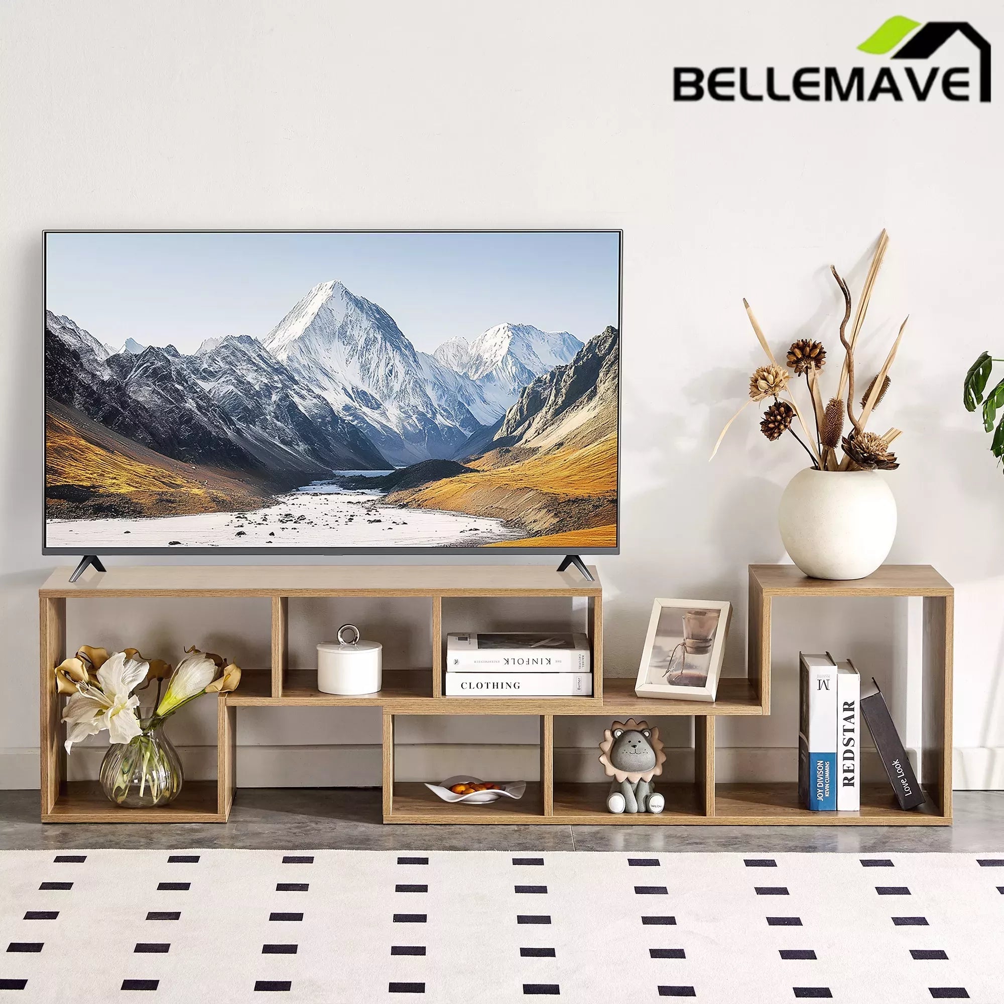 Bellemave® 2 Pieces Cube TV Stand,Free Combination Gaming Entertainment Center Media Stand,Open Storage Bookcase Shelf for Living Room,2 Shelf Bookcase L-Shaped TV Console Stand Bellemave®