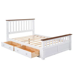 Bellemave Full Size Wood Platform Bed with Two Drawers and Wooden Slat Support Bellemave