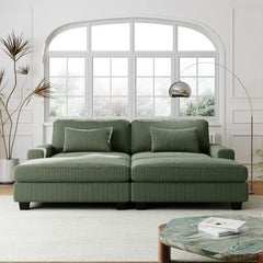 Bellemave® 90" Square Arm Sofa with Removable Back Cushions and 2 Pillows Bellemave®