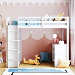 Bellemave® Loft Bed with Ladder,Shelves and Desk Bellemave®