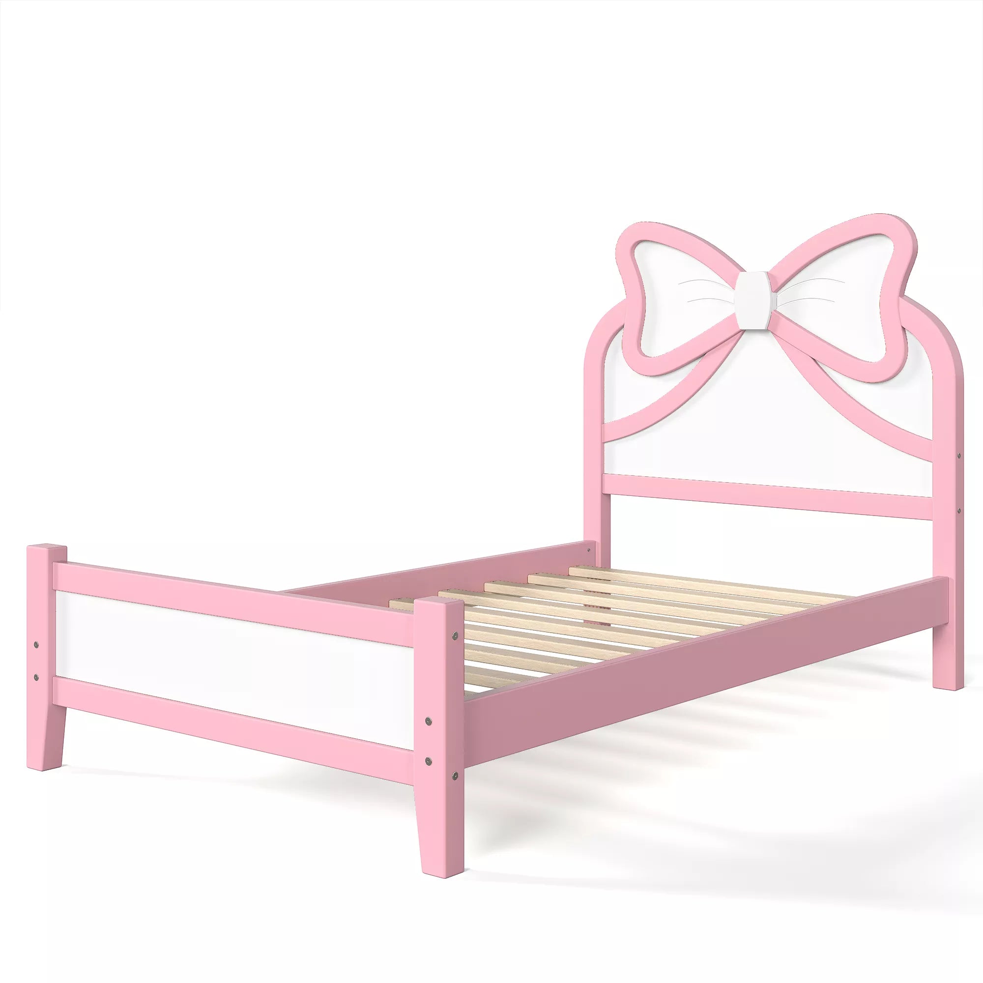 Twin Size Platform Bed with Slatted Support