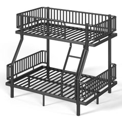 Twin Over Full Bunk Bed with Safety Guardrails