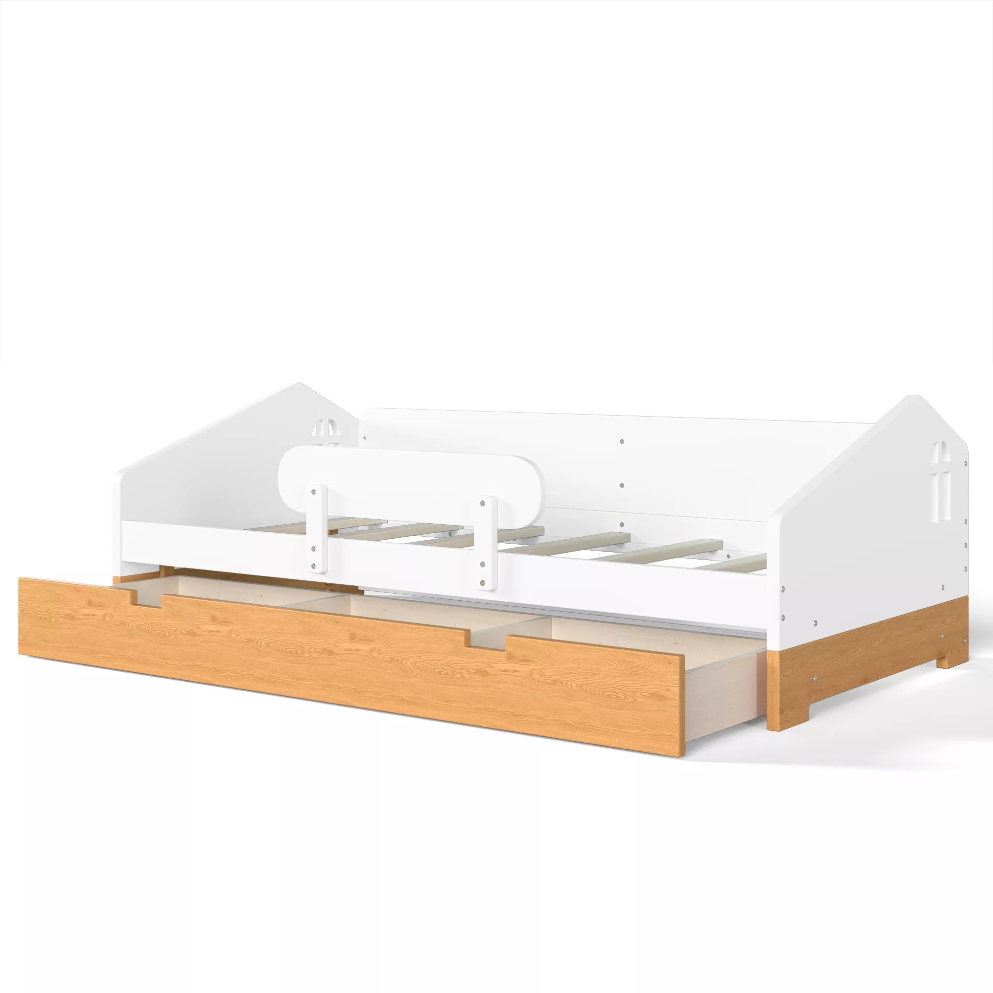 Floor bed with large underbed storage drawer