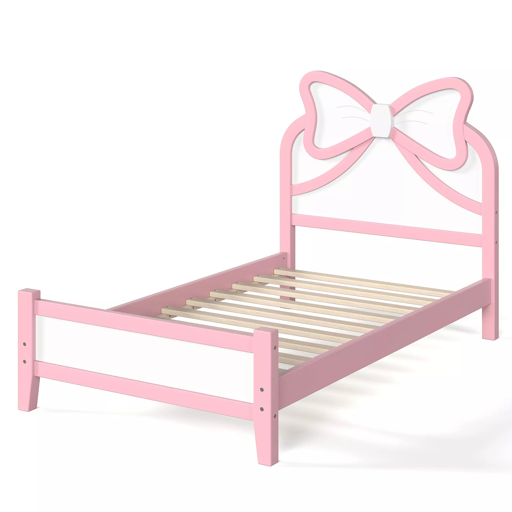 Low Profile Platform Bed with Bow Headboard