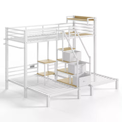 twin over twin over twin metal bunk bed frame