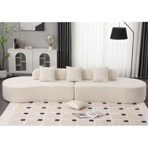 Bellemave® 130.5" Modern Curved Combination Sofa with 3 Pillows