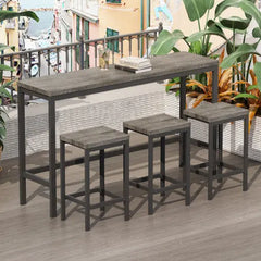 Bellemave® Modern Design Kitchen Dining Table Set with 3 Stools Bellemave®