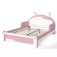 Pink Cat Shaped Kids Bed with Side Guardrails