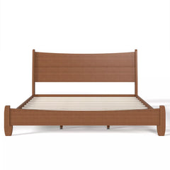 Bamboo platform bed frame with headboard full view