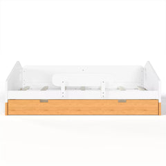 House floor bed front view with guardrails