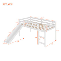 Bellemave® Twin Size Loft Bed with Slide