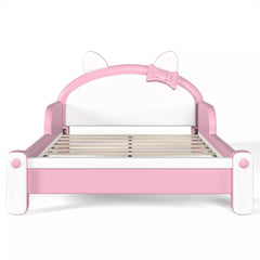 Front View of Upholstered Cat Ear Kids Bed