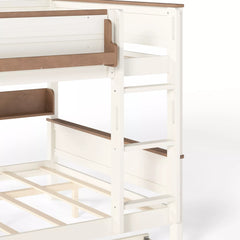 Wood bunk bed ladder and side frame detail
