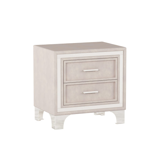 Bellemave® Mid Century Nightstand with 2-Drawer and Metal Legs Bellemave®