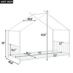 Bellemave® Twin Size Metal Montessori House Bed