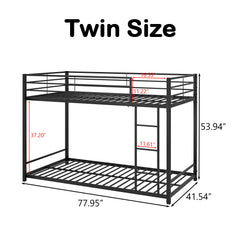 Bellemave® Metal Bunk Bed with Safety Guard Rails