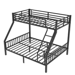 Bellemave® Twin XL Over Queen Metal Bunk Bed with Ladder and Slats Support