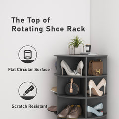 Bellemave® 360 Rotating Shoe Cabinet with 7 Layers Can Accommodate Up to 28 Paris Shoes