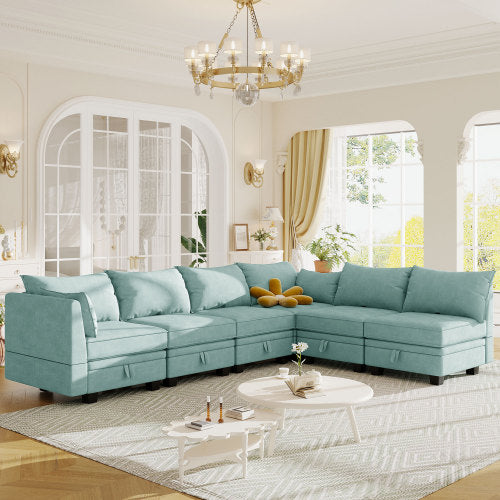 Bellemave 115.1" Modern Large U-Shape Modular Sectional Sofa, Convertible Sofa Bed with Reversible Chaise