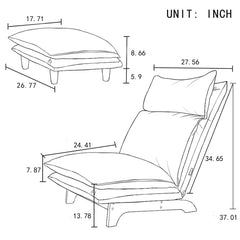 Bellemave® Foldable Reclining Chair with Footstool