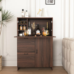 Bellemave® Desk Cabinet with Storage Drawer & Shelves, Fold-up Desktop