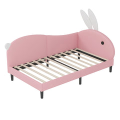 Bellemave® Upholstered Rabbit-Shape Daybed, Sofabed with Rabbit Ear Headboard