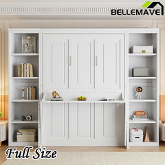 Bellemave® Murphy Bed with Desk and Bookshelf