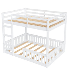Bellemave® Full Size Wood Bunk Bed with Ladder and Guardrails