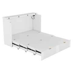 Bellemave® Murphy Bed Wall Bed with Drawer and a Set of Sockets & USB Ports, Pulley Structure Design Bellemave®