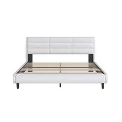 Bellemave® King Size Upholstered Platform Bed with LED Light Strips