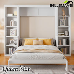 Bellemave® Murphy Bed with Desk and Bookshelf