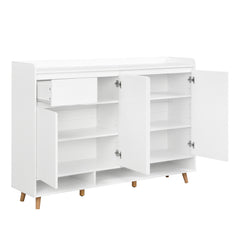 Bellemave® Sleek and Contemporary Shoe Cabinet with Adjustable Shelves and Solid Wood Legs