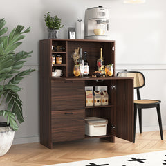 Bellemave® Desk Cabinet with Storage Drawer & Shelves, Fold-up Desktop