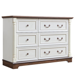 Bellemave® Farmhouse Style 6 Drawer Dresser Chest with Base