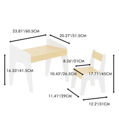 Bellemave® Kids Wooden Table Set with One Chair for 2-8 Age Kids
