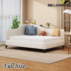 Bellemave® L-Shaped Linen Daybed,with Solid Wood Legs